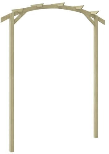 Ziaphsol Pergola da giardino in legno di pino impregnato in autoclave, 180 x 210 x 40 cm, arco per rose, traliccio per piante rampicanti, zona seduta con 2 pali, 5 travi
