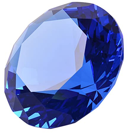 LONGWIN 100mm(3.9) W Crystal Diamond Paperweight Ornament Home Venue Decorations Solid Color Blue