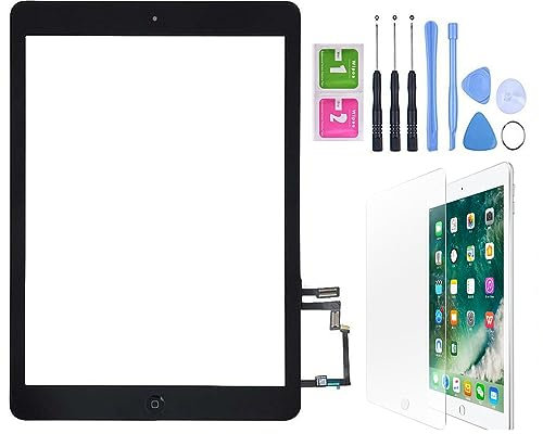 Hedywei Pantalla Táctil Digitalizador con botón Home para iPad Air iPad 5 Adhesivo + Herramientas Negro