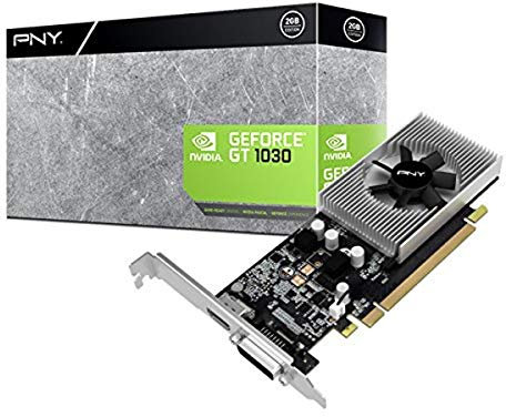 PNY VCGGT10302PB GeForce GT 1030 Carte Graphique GDDR5 2 Go (GeForce GT 1030, 2 Go, GDDR5, 64 Bits, 4096 x 2160 Pixels, PCI Express x16 3.0)