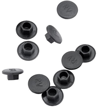 Dovewill 10 pcs M6 Boulon Ecrou protection caches hexagonale hexagonale Plastique pour casque vélo Noir