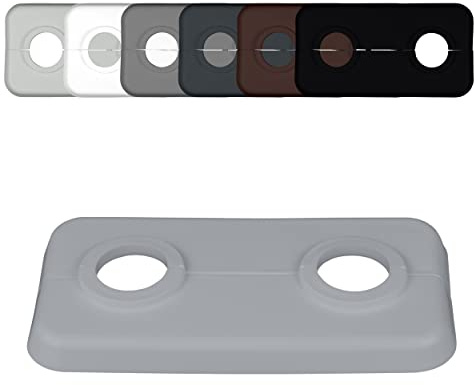 FUX Rosace radiateur cache-tuyau, 3mm, double, polypropylène | Habille proprement les sorties de tuyaux de chauffage, pose clipsable sans outil, Gris fenêtre