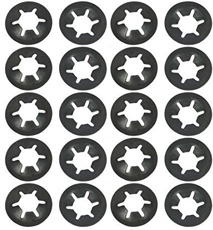 sourcing map 20 Stück Drücken Sicherungsscheibe Sicherungsclips Verschluss Innen Zahnscheiben M8 x 18mm 65Mn Schwarz