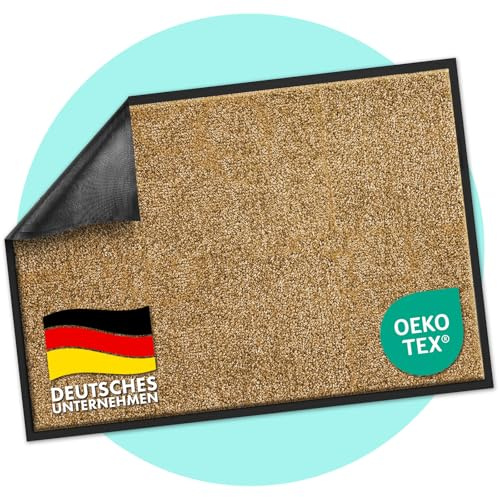 casa pura Schmutzfangmatte Rhine, Fußmatte, Türmatte für Eingangsbereich, Fußabtreter, Türvorleger, Sauberlaufmatte (90x300 cm, Beige)