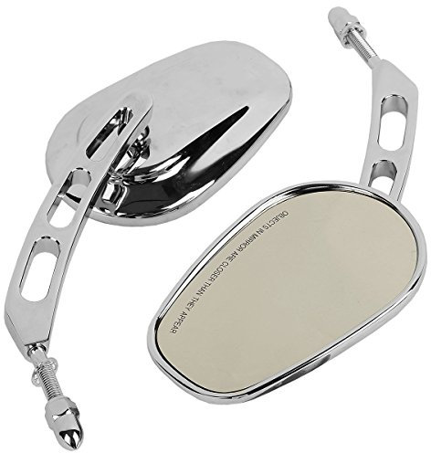 XMT-MOTOR Moto 8mm Rétroviseur Adapté pour Harley Davidson Touring Softail FL Dyna Sportster 883 Chrome