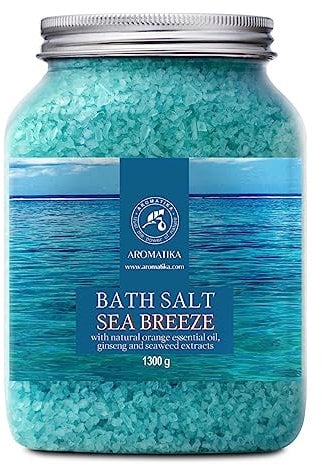 Badesalz Meeresbrise 1300g - Natürlichem Ätherischen Orangenöl & Extrakten Aus Ginseng & Algen - für Guten Schlaf - Baden - Körperpflege - Wellness - Schönheit - Entspannung - Aromatherapie - Spa