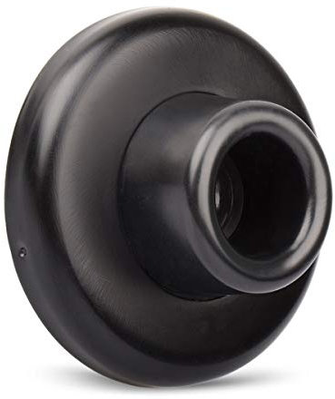 Kovosch Concave Wall Door Stops – Protects Walls from Door Knob Damage – 2-1/2”Outside Diameter Stainless Steel Cover with 1-1/8”Black Round Rubber Bumper – Easy To Install