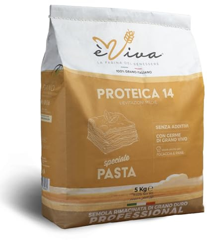 Agricola Piano - Remolierter Hartweizengrieß mit Weizenkeim 5 kg | Professioneller Grieß aus Apulien - Proteinreich, für hohe Hydratation - Ideal für Pasta und Brot - èViva