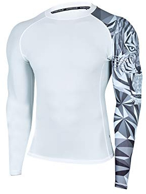 HUGE SPORTS Wildling Series Rash Vest Sun Protection Quick Dry Compression Rash Guard Long Sleeve MMA BJJ