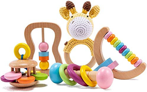Holz Montessori Baby sensorische Rassel Lernspielzeug Vorschule Baby greifen Spielzeug-Kindergarten erstes Spielzeug