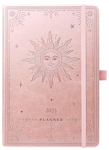 Planer 2023-2024,2023-2024 Akademischer Wochenplaner, Monatsplaner, 14.6x21 cm, Juli 2023,Juni 2024, Stiftschlaufe, Rückentasche et mit 40 Notizseiten – Roségold