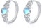 POPLYKE Sterling Silber Keltische Mondstein Creolen Huggie Ohrringe Schmuck Geschenk für Frauen