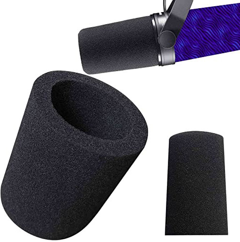 RK Pop-Filter, perfekt kompatibel mit Sure SM7B, SMdB, SM7A, MV7 und ähnlichen Podcast-Mikrofonen, dicker Schaumstoff-Windschutzscheiben-Ersatz, vermeidet Lärm gegen Plosive, hohe Dichte, Schwarz
