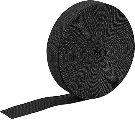 sourcing map Gummibänder zum Nähen, 20mm Breit Elastisches Gummiband, 9m Lang Gummilitze Hosengummi Gummizug DIY Handwerk Stoffe, Einfassband zum Hosenbund, Schwarz