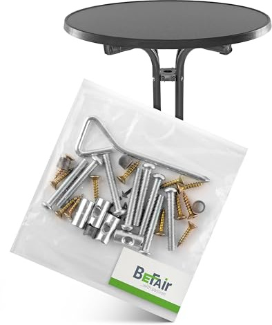 BeFair Stehtisch Zubehör Schrauben Set – Ersatzteil für Stehtisch Nico und Ela, Grau, Montageset für sicheren Stand und stabile Befestigung