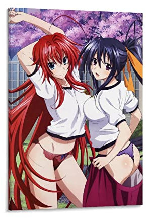 HAPPOW Anime-Poster, Hot Girl High School, DXD, heiße Anime-Charaktere, weibliches Poster, dekorative Malerei, Leinwand, Wandkunst, Dekor für Zuhause, Schlafzimmer, Dekoration, Poster, 40 x 60 cm