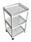 HOMION 3 Tiers Kitchen Cart Island Rolling Dining Wooden Trolley Storage Cabinet Home Wood Compact Storage Trolley Easy Moving Cart with wheels and side Bars Compact Wheelie Camping Trolly White
