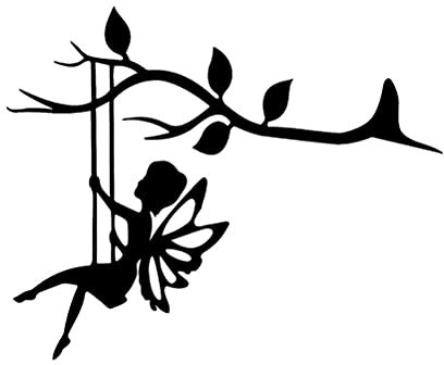 Gartenstecker Rost Stecker Fee Elfen Figur Metall Silhouette Deko Garten Dekofigur Edelrost Gartendeko Figuren Eisen Gartenfigur Skulpturen Statue für Outdoor Fairy Swinging auf dem Zweig(Schwarz)