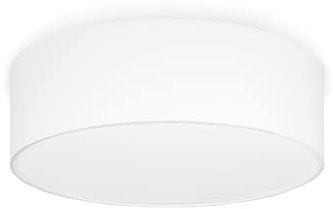 youngDECO® MINI Deckenlampe Weiß Ø28 cm - Deckenleuchte Rund 2 x E27 - Baumwollstoff Lampenschirm - Lampe Schlafzimmer, Wohnzimmer, Kinderzimmer und Küche (Ohne Glühbirne)