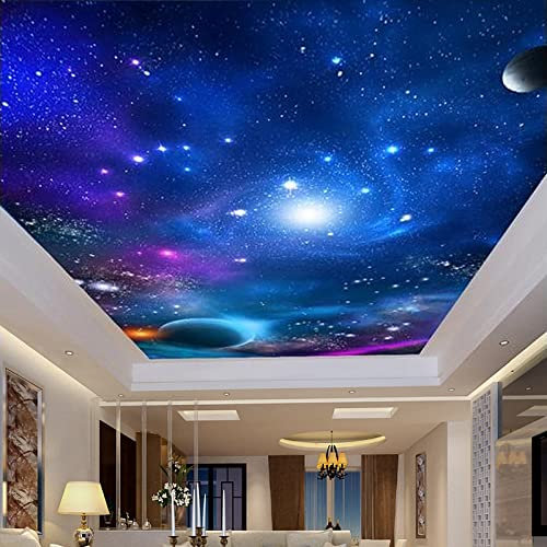 JIEMEIYA Fototapete 3D Tapete kosmischer Sternenhimmel Wohnzimmer Schlafzimmer Decke Abziehbild