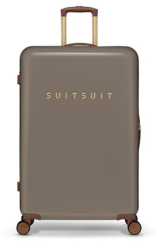 SUITSUIT Fab Seventies – Großer Reisekoffer – Check-in Koffer mit TSA-Schloss – 76 cm – 94L – Taupe