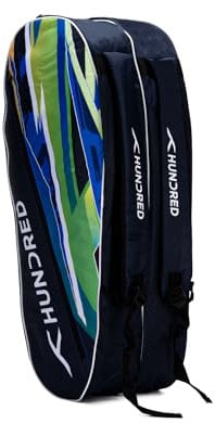 Hundred Debut Badminton- und Tennisschlägertasche | Material: Polyester | 3 Fächer | Einfacher Tragegriff | Gepolsterte Rückentragegurte | Reißverschlusstasche vorne