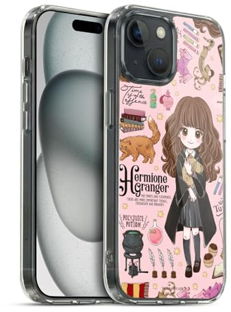 Head Case Designs Officially Licensed Harry Potter Hermione Pattern Deathly Hallows XXXVII Gel Case [Military Grade Protection] Compatible With Apple iPhone 15