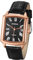 JewelryWe Uhren Herren Leder Rechteckig: Klassische 30m wasserdichte Datum Kalender Analog Quarz Armbanduhr Männer Schwarz Leder Armband Uhr mit Rechteckigem Römischen Ziffern Zifferblatt