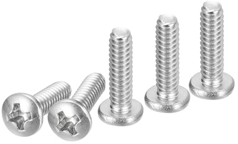 DTGN #6-32X1/2 Vis à Tête Cylindrique, 100 Pièces En Acier Inoxydable 304, Phillips, Filetage UNC Complet, Finition Brillante, Kit de Vis Et Boulons