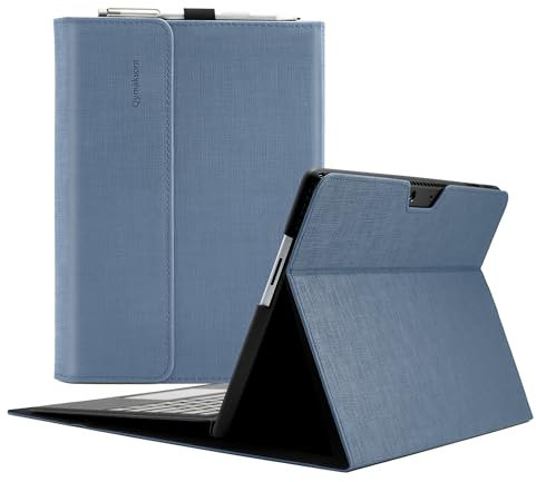 Qymaksom Hülle für Microsoft Surface Pro 11 / Pro 10 / Pro 9 13 Zoll (2022),Leder Schutzhülle Surface Pro 9 Tasche mit Multi-Winkel, kompatibles Tastatur-Cover mit Stifthalter hellblau