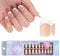 DMQ French Tip False Nails, 300Pcs French Press On Nails Short, Nude Square X-coat Fake Nails, Full Cover Stick On Nail for Women White Tip Nail Art - 15 Sizes (Nude Square)