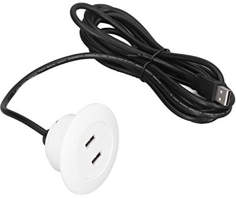 Toma De Corriente USB Empotrada, Puertos De Carga USB Duales, Toma De Estación De Carga De Escritorio para Mesita De Noche De Sofá(Blanco)