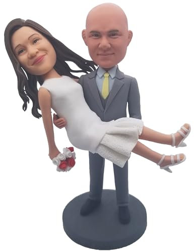 mydedor Wackelkopf, süßes Paar, personalisierbar, vollständig maßgeschneidert, Wackelkopf, zwei Personen, Figuren für Liebhaber, Freunde, Paare, Familie, basierend auf Ihren Fotos