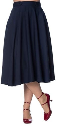 Banned Retro Tellerrock Di Di Plain Swing Skirt Vintage Blau