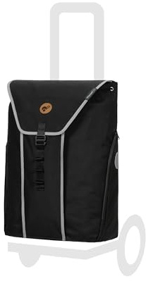 Andersen Einkaufstrolley Ersatztasche - 39 Liter - Seiten- & Fronttasche - extra Innenfach - wasserabweisend - Reflektoren - faltbar - Bahne grau