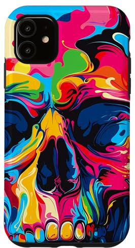 Funky Regenbogen-Totenkopf-Design Hülle für iPhone 11