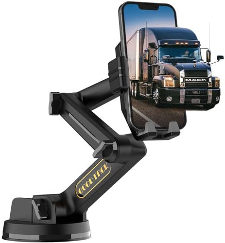 Handyhalterung LKW Man Handyhalterung Auto Handy halterung für LKW,Armaturenbrett Windschutzscheibe 16,9 Zoll langer Arm, Super Saugnapf & stabil, Kompatibel mit iPhone & Samsung (grau, Handyhalter)