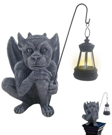 Solar Gargoyle Statues,Gargoyle Garden Statue - Gothic Sculpture for Outdoor Decoration | Resin Collectible Figurines, Solar Powered Outdoor Statues for Garden, Patio, Pra