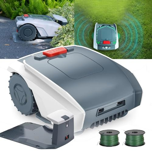 Rasaerba Robot-Rasaerba Robotizzato -Taglia Fino A 1500m²,App Controlled/Auto Mapping/Boundary Wire/Smart Navigation/Sensore Di Pioggia/55db Quiet/Impermeabile/Altezza Taglio 20-55mm,Grey
