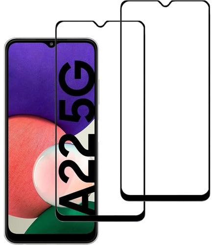 HQ-CLOUD® Lot de 2 Verres Trempés Pour Samsung Galaxy A22 5G (Non pour Samsung A22 4G) .Film de Protection d'écran Couverture Complète Noir - Anti Rayures - Ultra Résistant Dureté 9H