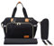 Fexkean Wickeltasche, große Wickeltasche für Mama und Papa, stilvolle Reisetasche, Kuriertasche, Schwarz