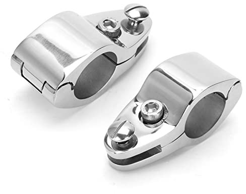 Boot Halterung, 2 Stück Edelstahl Backenrutsche Bootsrohrklemme Ersatzteile Boot Rohrschelle Beschläge Marin Bimini Top Stützstangen Halterung (25mm)