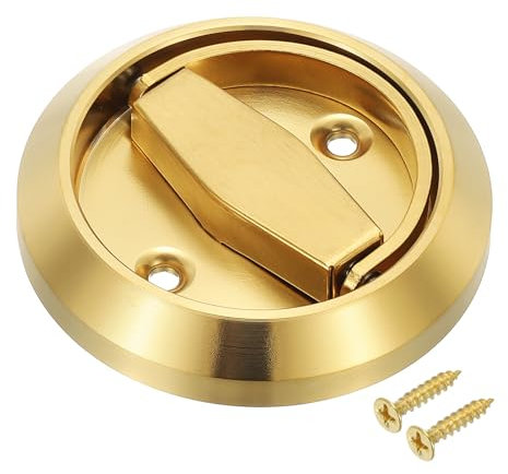 PATIKIL Maniglie per Porte Scorrevoli da Incasso Rotonda Maniglia per Porta Armadio Nascosto Rotondo in Acciaio Inossidabile 304 per Porte Cassetto, Oro