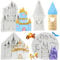 MYPRACS Fairytale Castle Silicone Fondant Mould Cinderella Fairy Tales Chocolate Candy Mould for Cake Decorating Cupcake Topper Candy Polymer Clay Chocolate Gum Paste Set of 4