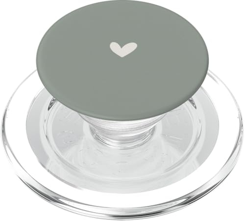 Dusty Sage Green - Cute Simple Chic Boho Hand Drawn Heart PopSockets PopGrip for MagSafe