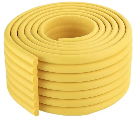 Agashi Protector de Bordes, Tira Anticolisión para Bordes de Mesa, Tira Protectora de Espuma, Protector de Esquinas para Bordes de Gabinetes/Yellow 2M-01