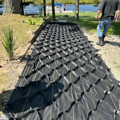 Stabilisateur Gravier Gazon Dalle Stabilisatrice Grille De Sol De 2 Äô Äô De Profondeur 3x5 M, Stabilisateur De Géogrille De Gravier Et De Pavé De Haute Hauteur Pour Trottoirs/pentes/parcs/travaux De