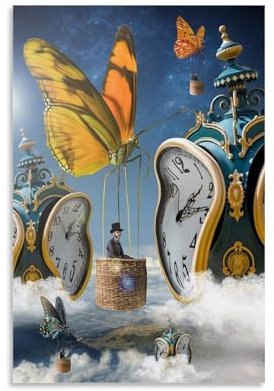 GOORAL Salvador Dali Malerwerk mit Zahlen, abstrakte Uhr, Poster, Wandkunst, Rollen, Leinwand, Gemälde, Bild, Wohnzimmer-Dekoration, Zuhause, 50 x 75 cm