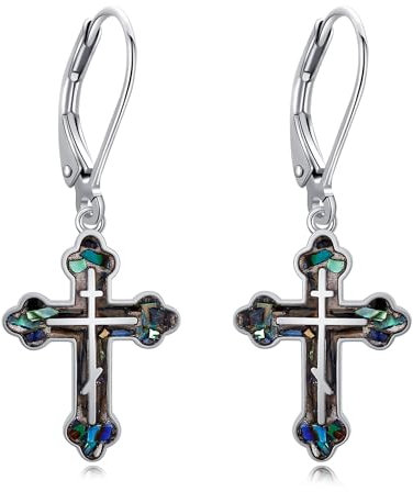 ONEFINITY Orthodoxe Kreuz Ohrringe 925 Sterling Silber Kreuz Ohrringe Jesus Christus orthodoxe Kreuz Schmuck für Damen
