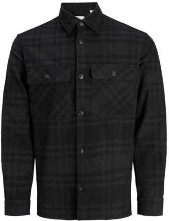 Jack & Jones Herren Jack & Jones Male Overshirt Regular Fit Overshirt Jprrayle Melange Check L/S Overshirt Sn (1er Pack)